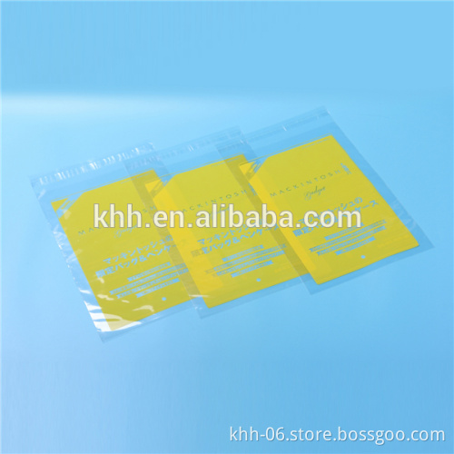 heat seal self adhesive plastic bag with header and adhesive strip closure
